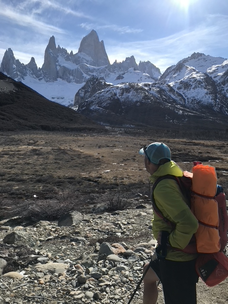 Iain on a mountain expedition below Fitz Roy, Patagonia
